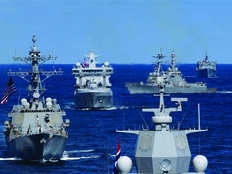 A joint exercise at sea between the U.S. and allies