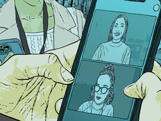 Illustration of video meeting over the phone