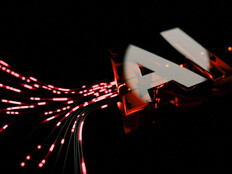 Conceptual AI letters against red lights