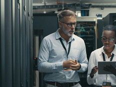 People working in data center