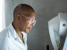 Doctor reviewing images