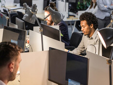 People working at computers