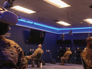 Airmen complete soft skills virtual reality training at Dyess Air Force Base, Texas, Oct. 22, 2021. 