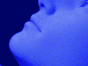Abstract head made of dots