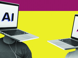 Laptops as heads engaging