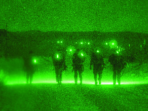 Soldiers through night vision