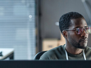 Person looking at computer