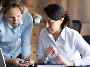 Coworkers collaborating