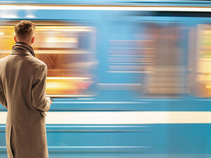Person waiting for train