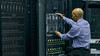 Man working in data center
