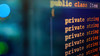 Programming language source code example on monitor