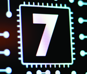 Technology Background and Circuit Board With Number 7
