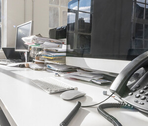 Empty desk in office
